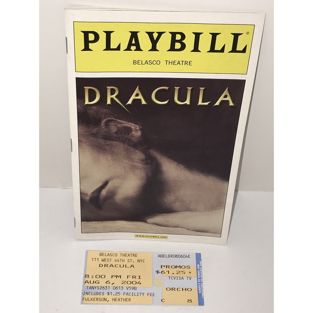 Dracula The Musical Playbill August 2004 Belasco Theatre & Ticket Kelli O'Hara